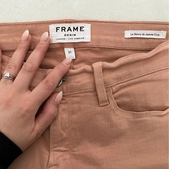 FRAME Denim/ Le  skinny de Jeanne crop/ Peach coloured/ Stretch/ Size US 31 - Picture 4 of 9